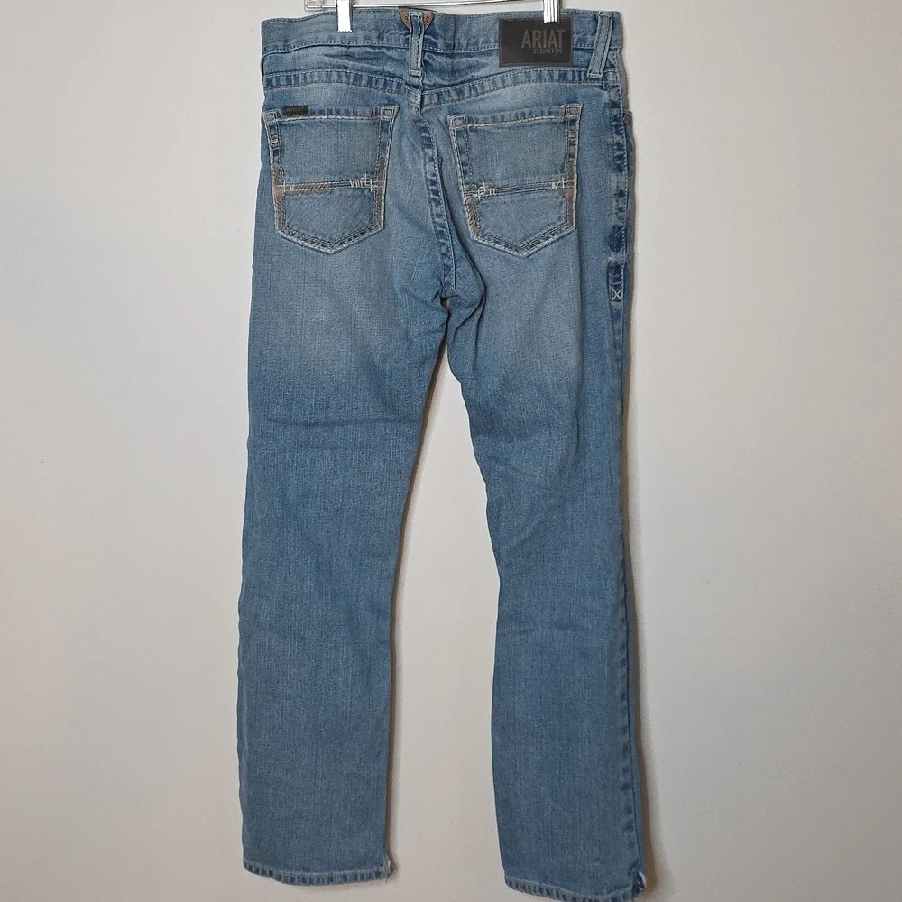 Ariat Light Blue Jeans M7 slim Fit Straight Leg 32x32 - Picture 5 of 7